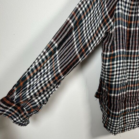 DRA Los Angeles Anthropologie Plaid Flannel Snap Button Top Women's Size Medium - Picture 2 of 8
